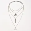 Silver color Necklace for women 4 layer elephant Pendant Chain Necklaces & Pendants Lace velvet s Fashion Jewelry