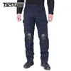 TACVASEN Tactical Solid Combat Pants With Knee Pads Mens Solider Training Airsoft Army Military CS Paintball Trousers 210715