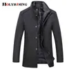 Holyrising Wool Coat Men Thick Overcoats Topcoat Mens Single Breasted Coats And Jackets With Adjustable Vest 4 Colours M-3XL 211119