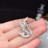 CoLife Jewelry 925 for Woman 5 Pieces Natural Sapphire Fashion Silver Swan Brooch