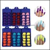 Nails Salon Health Beauty100PCS / zestaw Akrylowe Fałszywe Porady Nail Matte Pełna Erage Długie Balet Art Manicure French Tool1 Drop Dostawa 2021 Elwl