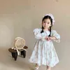 秋の新しい王女のドレスの女の子花のドレスフランスのレトロなペットスカートの赤ちゃん女の子の布の花の布の花の女の子のドレス＃g1129
