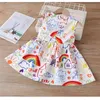 Printemps Été Filles Robe Mignon Poupée Col Sans Manches Dessins Animés Princesse Enfants Bébé Enfants Vêtements Pour Les Filles 210625