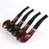 Briar pipes tobacco smoking pipe smooth finish 9mm filter bent pipe bulldog shape #CK1003 C0310