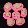 Marine Animal Forma Fondant Bolo De Silicone Molde De Sabão Bolinho Muffin Ferramenta Ferramenta Pérola Conch Starfish Mar Shell Resistente ao calor RRE12043