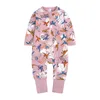 Baby romper tjejer pojke kläder långärmad grävmaskin kropp för nyfödda bodysuit overaller för spädbarn spädbarn pyjamas