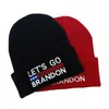 Let's Go Brandon Strickmützen, einfache Beanie-Mütze, bestickte Wollmütze für Männer und Frauen, warme Outdoor-Mütze