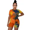 abiti corti da donna firmati pantaloncini tie-dye 2 pezzi set tuta da jogger stretch abbigliamento sportivo sexy abbigliamento estivo taglie forti S-5XL