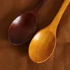 16*3cm Long Handle Natural Wooden Spoons Coffee Stir Tea Soup Sugar Dessert Seasoning Kitchen Dining Tool