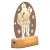 Julnattljus Juldekorationer Santa Snowman LED Light Bedroom 3D Bordslampa Xmas Gift lla9215
