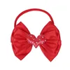 Łęki do włosów Elastyczne opaski dziecięce Dzieci Dzieci Satynowa Ribbon Bowknot Nylon Hairband Bobles Love Headwear Akcesoria HC170