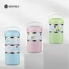 WORTHBUY Cartoon Japanese Lunch Box Portable Stainless Steel Bento For Kids School Food Container Leakproof Y200429