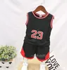Boys Girls Sports Basketball Clothes Suit Summer Baby Children039s Fashion Leisure Letters Sleeveless Baby Vest Tshirt 2pcs 2100689