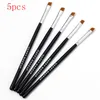 Wimper Curler 5 stks / set Zwart Wenkbrauw Helling Flat Hoekige Borstel Eyeliner Oogschaduw Eye Brow Make-up Tool Professionele Dames Cosmetische Gereedschap