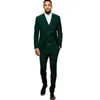 Męskie Garnitury Blazers Najnowsze Design Dark Green Groom Tuxedos Groomsmen Custom Made Man Mens Wedding Party (Kurtka + Spodnie + Kamizelka)