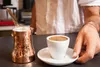 Türkische Kaffeekanne Moka 3 Personen 225 ml versilbertes Kupfer Cezve handgefertigtes hochwertiges Geschenkzubehör 220225290R5305612