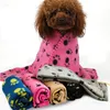 60 * 70 CM Koc Pet Small Paw Print Ręcznik Kot Dog Dog Fleece Miękki Cieplej Urocze Koc Łóżeczka Poduszka Mata Pies Koc Pokrywa ZC120