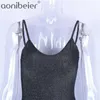 Glitter Tricot Femmes Femmes Robe Spring Summer Suny Sexy Sexy Bodycon Midi Deep Veature droite Cami 210604