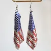 Independence Day Earrings Casual Sequins Flag Memorial 4th of July Jewellry for Women Patriotic Earrings American Flag Kl20f Q0709