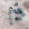 Ganze 2 Stück A-Qualität Aquamarin-Cabochon, 8 mm Edelstein, lose Perlen, runder Cabochon, Edelstein-Ring-Gesicht für Schmuck-DIY