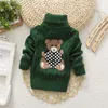 Sundae Angel Casual Boy Sweaters For Kids Long Sleeve Wool Turtleneck Cartoon Pattern Spring Autumn&Winter Child Girls Pullover 210308