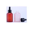 2021 10PCS 60ml Luxury Empty Matte Frosted Cosmetic Packing Glass Dropper Bottle with Black Pipette for Oil