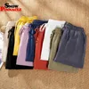 Pantaloni donna primavera estate cotone lino solido elastico in vita pantaloni harem morbidi pantaloni da donna sottili S-XXL 210721