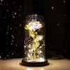 eternal rose with light LED flash lights with luminum foil rose valentine day happy mother's day birthday gift sea way DWA4094