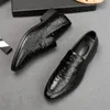 Italian Style Dress Ostrich Leather Wedding Shoes Fashion Oxford Wear-resistant Non-slip Slip on Formal Business Business Leisure Driving Walking Loafers H37