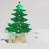 Juldekorationer Mini Desktop Julgran Ornaments Glänsande 3D Popup-kort med ljus Xmas Dekoration JJA9125