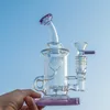 2021 Unique Klein Bong Small Hookahs Heady Glass Recycler Bongs Water Pipes Showerhead Perc Oil Dab Rigs Bubbler Pipes With Bowl XL-2071
