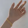 Link, Kette Koreanische Elegante Große Dicke Link Armbänder Für Frauen Mädchen Gold Gefüllt Weiblichen Ring Metall Halskette Mode Jewelr
