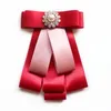 Pins Broschen Koreanische Band Bowknot Brosche Strass Perle Fliege Krawatte Hemd Kleid Kragen Mode Für Frauen Zubehör Seau22