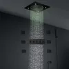 Banyo Aksesuarları Mat Siyah LED Duş Sistemi Yağış Mist Showerhead Musluk Termostatik Mikser Vücut Jetleri Seti