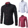 3 färg m-xxxl nyhet design mode män casual shirts patchwork långärmad man speciell plädskjorta smal passform 210721