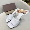 Sexy Flat slides Lido Sandals Woven women slippers square mules shoes Ladies Wedding high heels shoes Dress Shoes 10 color High Quality 2021