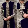 Ethnic Clothing Middle East Men Jacket Muslim Abaya Dubai Man Jubba Thobe Pakistan Floral Print Stand Collar Overcoat Male Fashion Ou