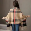 Zjzll 2021 malha inteira tops clássicos manto xadrez clássico Capas de inverno personalizadas Shawls Shawls Cashmere Pashmina envolve mulheres Poncho Y18258195