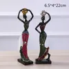 VILEAD 19cm 22cm Resin Ethnic Style African Beauty Figurines Creative Vintage Interior Decoration Crafts Ornaments For Home Gift 210811