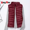 Garemay Winter Damska Kamizelka Down Fashion Kobiet Bez Rękawów Płaszcz Ladies Cieple Plus Size dla kobiet S 210913