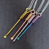 Pendant Necklaces Fashion Metal Necklace 4 Colors Mini Spoon Small Tool Jewelry Stainless Steel Creative Handmade