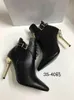 Classique dames en cuir véritable talons hauts bottes Designer métal sculpté talon pointu bottes nues mode imprimé léopard grande taille 35-42