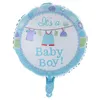 Partihandel 18 tums babyballonger 50st/Lot Baby Boy Girl Aluminium Foil Balloon Baey First Birthday Party Decorations