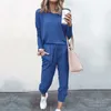 Осенний лаундж носить костюм женщин Loungewear плюс размер 2 части наборы дамы трексуит женские две части наряды для женщин Y0625