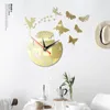 Horloges murales vente directe miroir soleil acrylique 3d décor à la maison bricolage cristal quartz horloge art montre duvar saati reloj de pared