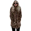 Luxury Fashion Leopard Long Teddy Bear Jackor Coats Kvinnor Vinter Tjock Varm Ytterkläder Faux Fur Coat Kvinna 211207