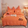 Fashion Simple Style Home Bedding Conjuntos de roupas de cama de linho de linho lençol plano conjunto de cama de lenha plana