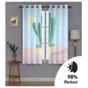 Modern plant Blackout Curtain Cartoon Space Kids Bedroom Drapes Custom Fashion Kitchen Door Curtains