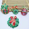 4PCS Year Series Metal Drops Belt Mixed Tree 41-46MM Jewelry Gift Christmas Decoration Brooch
