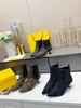 Automne et hiver femmes bottes lettres imprimées sexy luxe talons hauts chaussures pour femmes en cuir véritable multicolore tailles 35-41